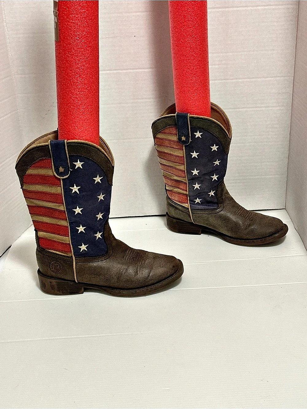 Roper American Patriot Western Boots Brown & Blue US 13